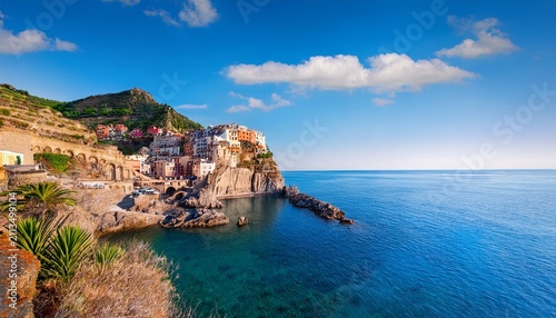 picturesque scilla colorful houses clinging to calabrian cliffs overlooking the tyrrhenian sea travel photography ancient