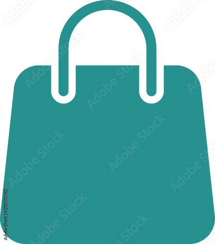teal minimalist tote bag with dual handles on white background