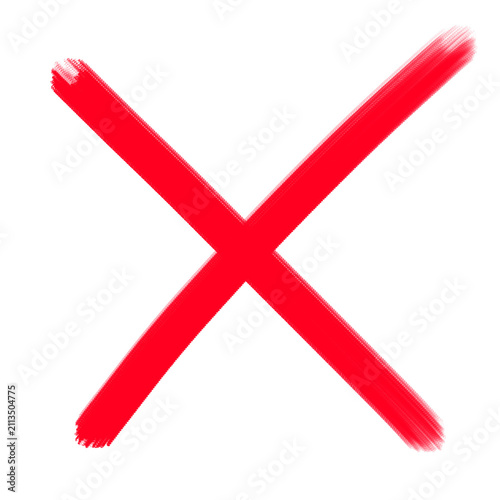 Hand drawn cross mark illustration. Doodle cross icon for errors.