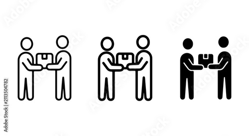 Obraz na płótnie Delivery Icons, Package Exchange, Shipping Service, Logistics, Courier, Transfer