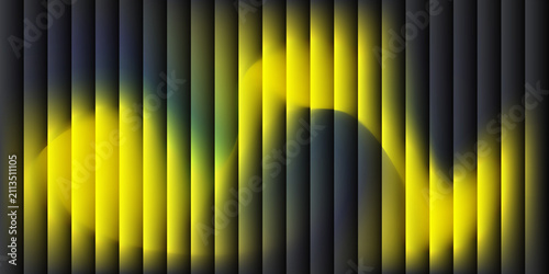 Quadro su tela Abstract golden vertical stripe background with glowing gradient light and modern geometric depth effect