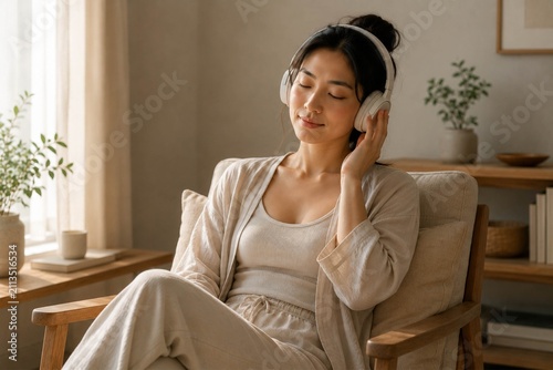 Listening to calming music