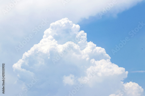 Natural Blue Sky with White Cumulus Clouds