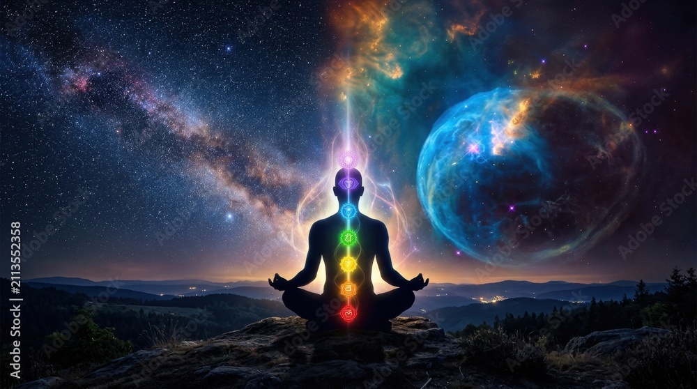 Fototapeta premium Cosmic Chakra Meditation