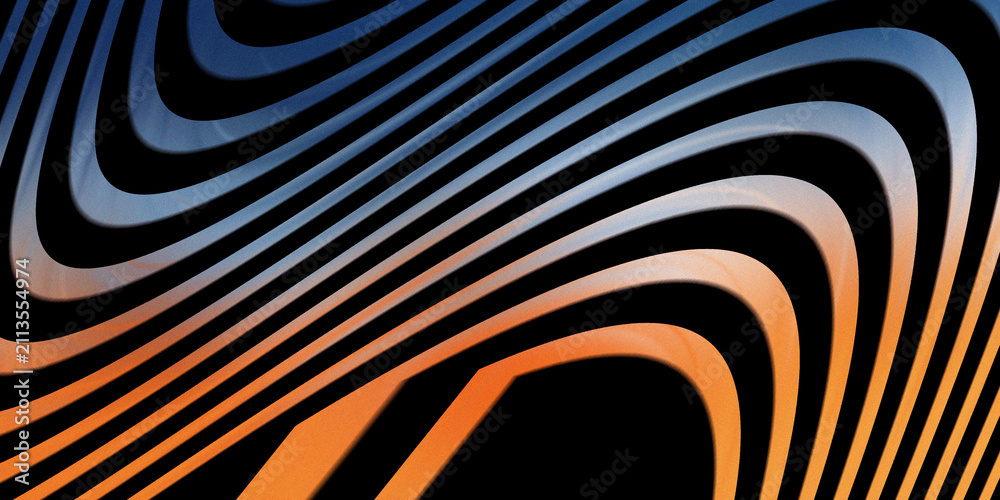 Naklejka premium Abstract background featuring flowing lines with gradient orange and blue.