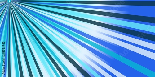 Fotografie Abstract background featuring radial blue rays from top left focal point now
