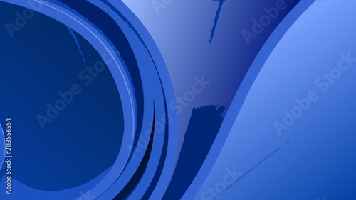 Принти на полотні Abstract blue wave pattern displays smooth curves and varying shades of cerulean