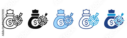Foto Profit Target icon set multiple style collection
