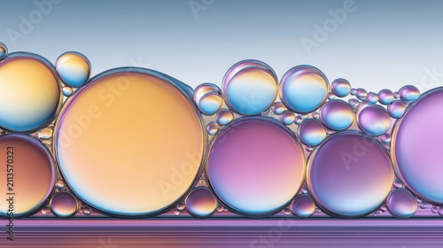 Colorful Bubbles Abstract Macro Liquid Surface