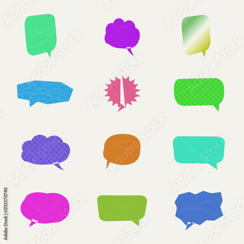 Textured speech bubbles and callouts collection