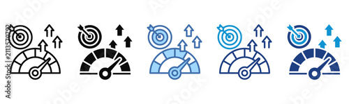 Foto Accuracy Level icon set multiple style collection