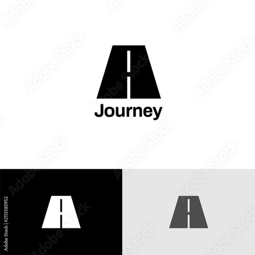 Simple Road Shape Letter A Logo Design Template