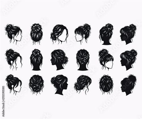 set of black and white flowers