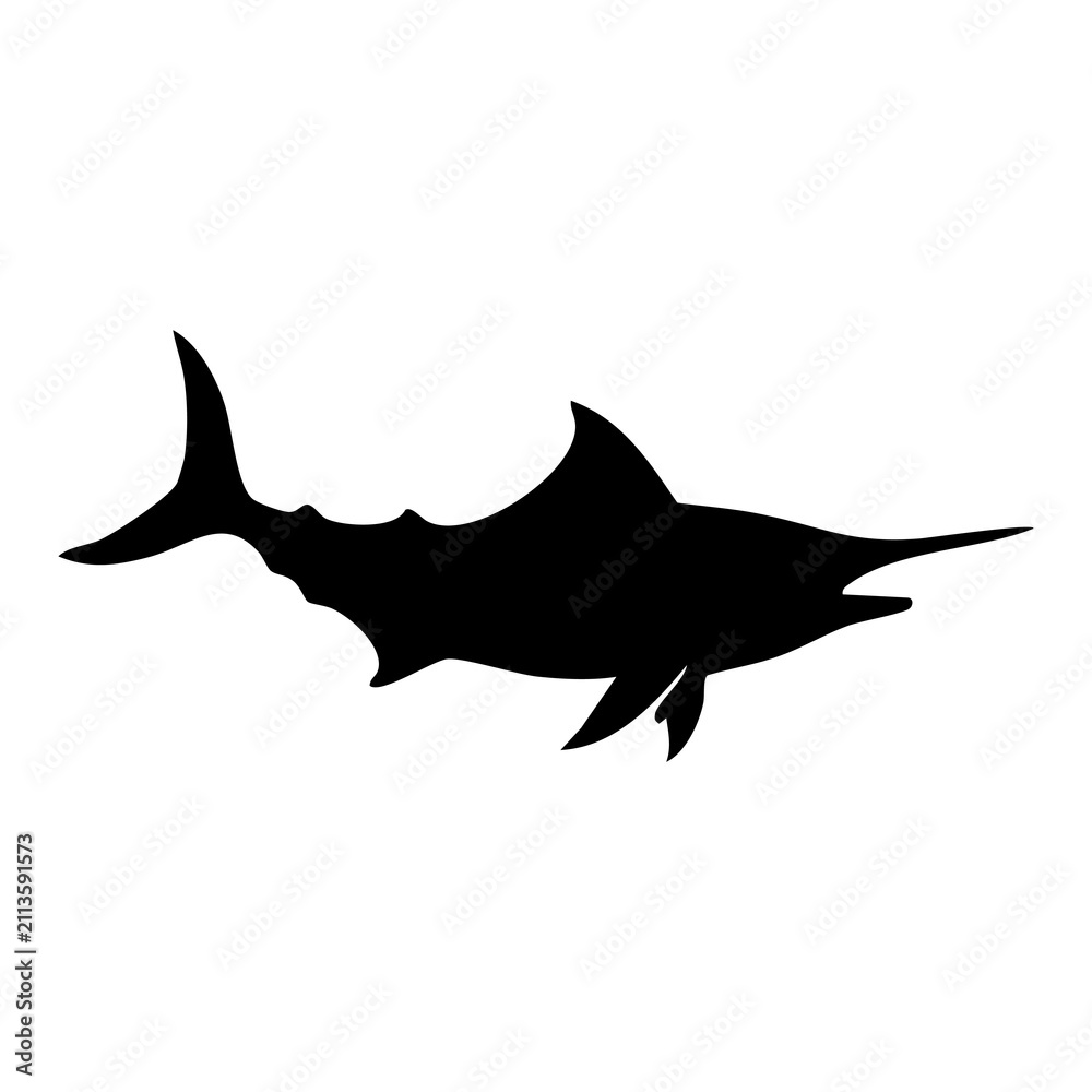 Fototapeta premium Swordfish vector silhouette