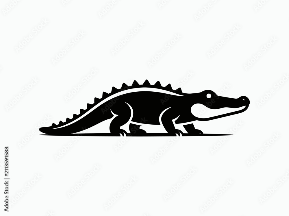 Fototapeta premium Stylized silhouette of a reptile in profile view