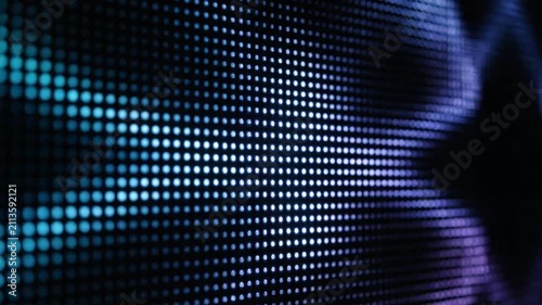 Abstract LED Dot Grid Motion Background - Blue, Purple, Teal