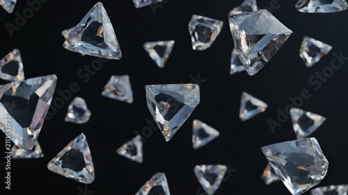 Floating Diamond Crystals Abstract Background