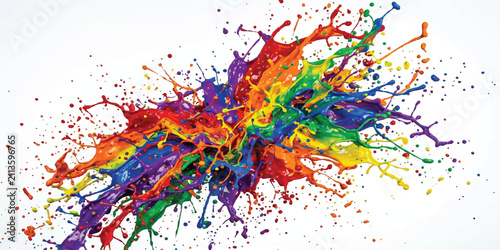 Vivid paint explosion blending bold colors into a creative abstract artwork.