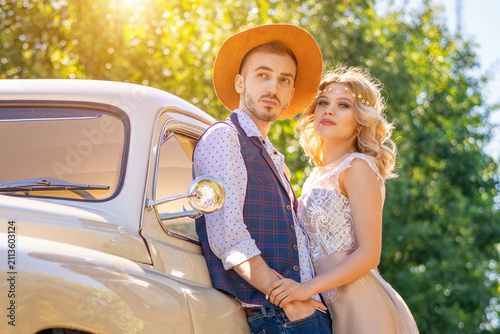 Konstfotografi Portrait of a Young Boho Couple in Summer