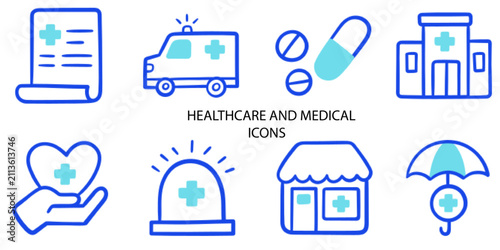 Set of 08 outline Healthcare and Medical Element icons. Animal Line icons set. Vector illustration.