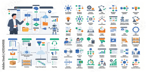 Business Analytics Dashboard Vector Illustration Set