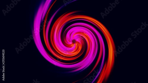 Vibrant neon pink and orange spiral motion blur background abstract particle flow animation