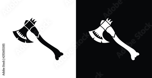 Stone Age Axe Vector Icon Primitive Weapon Illustration