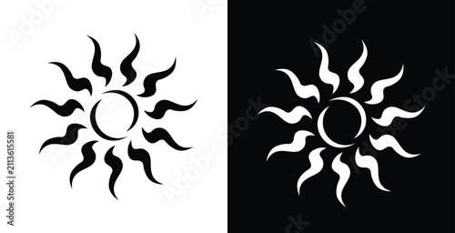 Tribal Sun Vector Icon Abstract Solar Symbol Illustration