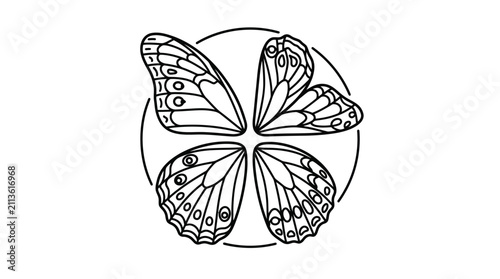 Corporate Minimalist Line Art Butterfly Design for Branding Presentations and Business Logos Black and White