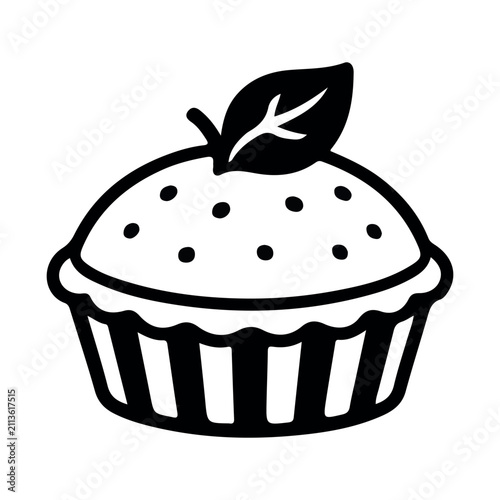 Sweet Cupcake with Cherry on Top Silhouette