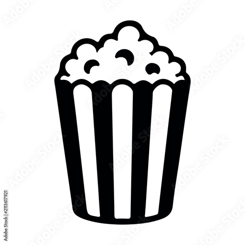 Classic Popcorn Bucket Vector Silhouette