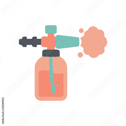 Foam Cannon Sprayer with Soap Bubbles, Car Wash Equipment, Flat Design