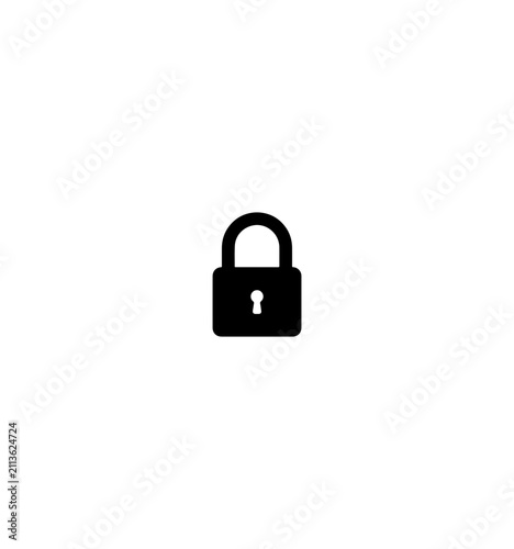 Minimalist Black Padlock Icon