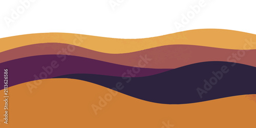 Bild auf Leinwand Abstract wavy lines with layered desert sand dunes in warm earth tones colors fo