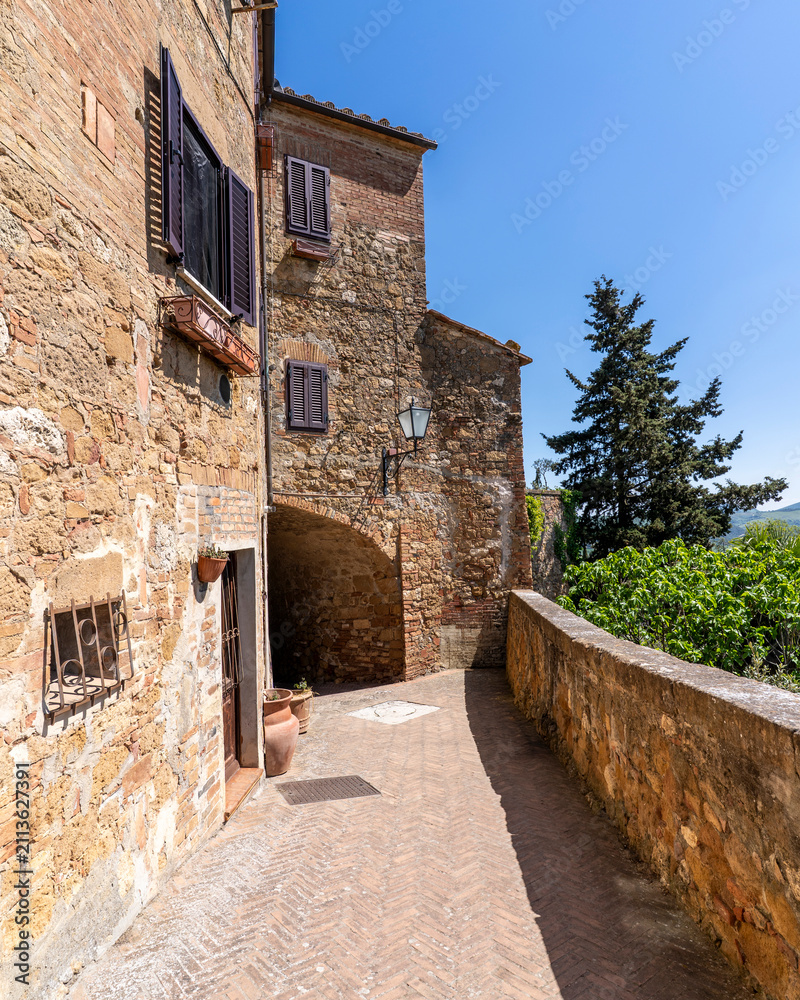 Fototapeta premium Pienza Town street view in Tuscany of Italy