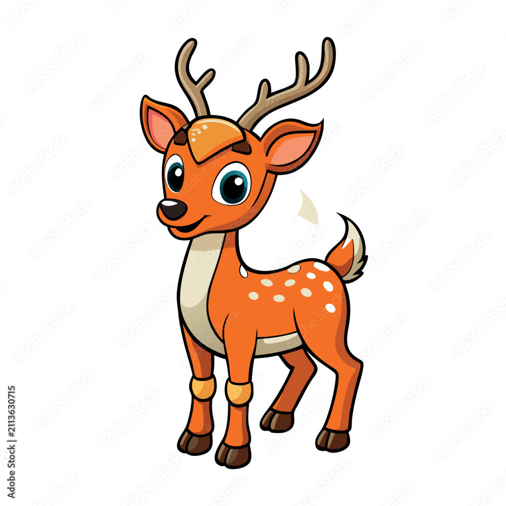 Fototapeta premium Deer black outline illustration 