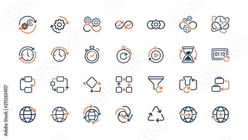 infographic icons for business process and workflow optimization