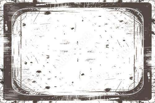 Vintage Grunge Film Frame Border, Distressed Retro TV Screen and Cinematic Texture Overlay