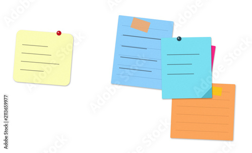 Colorful sticky notes on a flat surface with workspace vibe