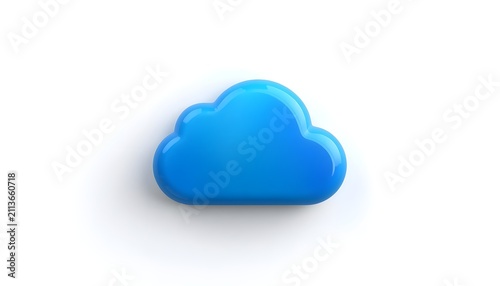 Modern Blue Gradient Cloud Icon Isolated on White Background