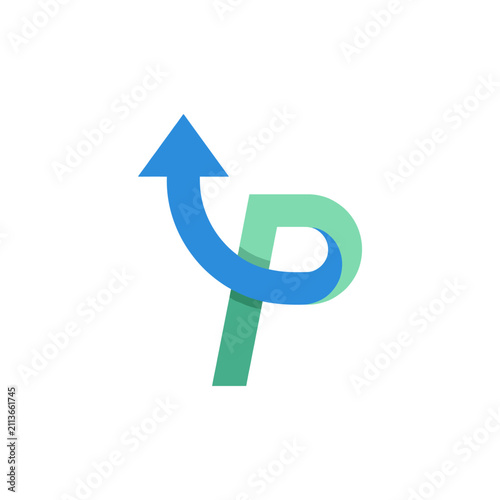A sleek and modern upward arrow logo design in green and blue hues, representing growth, direction, and success, ideal for businesses aiming to convey progress and innovation.