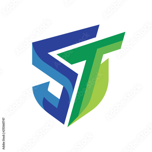 A sleek and modern logo design combining blue and green geometric shapes to create a unique visual identity ideal for businesses in technology or sustainability sectors.