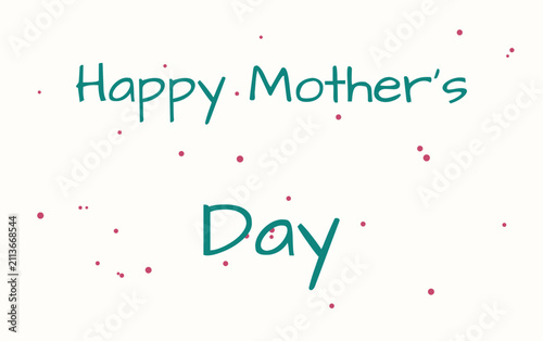 Happy Mother's Day Text Graphic - Handwritten-Style Typography with Decorative Dots Vector