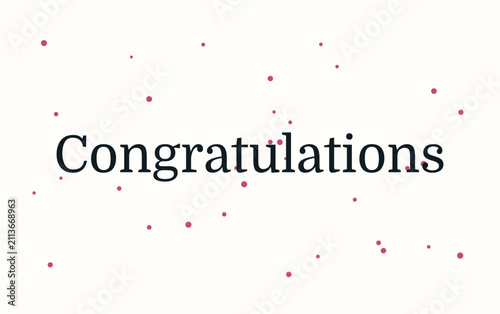 Minimalist Congratulations Text with Confetti Dots - Vector Typography for Celebration Designs