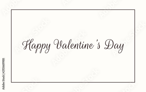 Minimalist Valentine's Day Text - Elegant Cursive Happy Valentine's Day Vector Typography