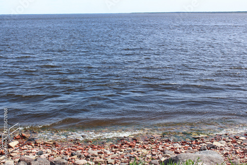 Obraz na plátně A view of the rocky shore of the Gulf of Finland. A summer day.