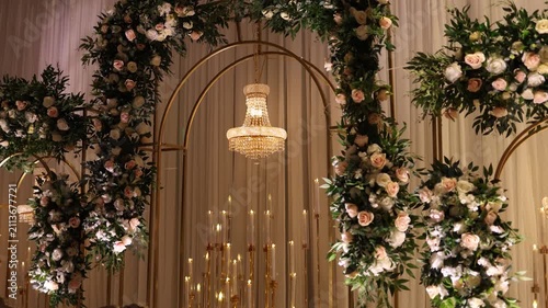 Floral decorations on a wedding