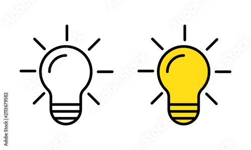 Light Bulb Icon Set - Idea, Innovation and Creative Thinking Vector Illustration