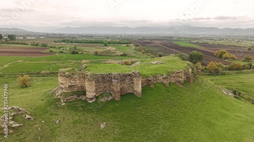 Aerial View of Medieval Gagi Fortress Ruins in Georgia.