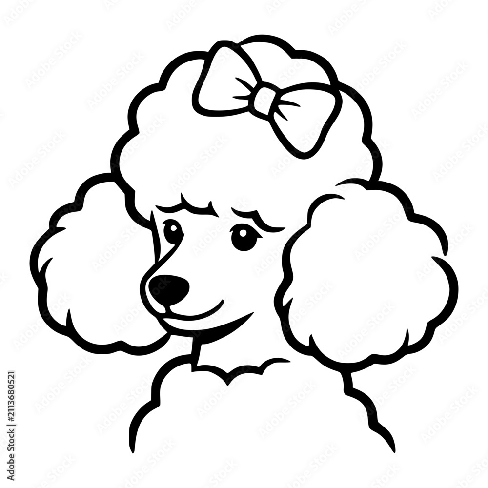 Obraz premium Poodle With Bow